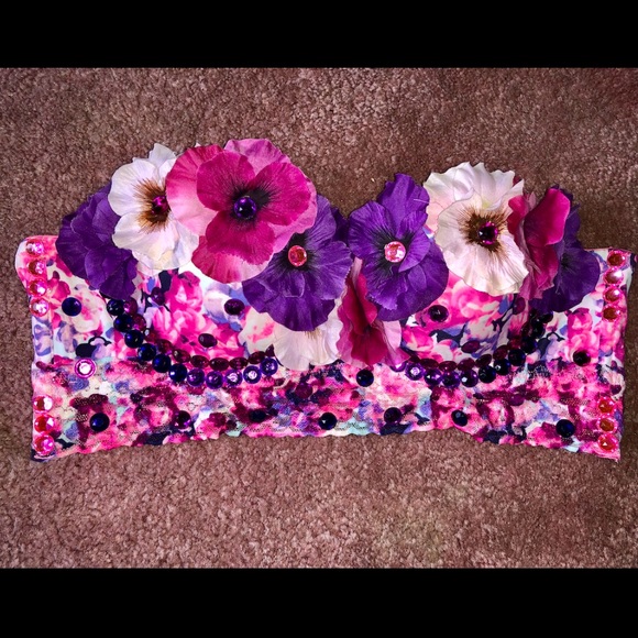 iHeartRaves Other - Floral Rave Bra 🌸💜